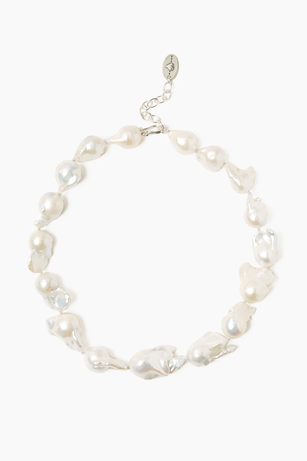Chan Luu White Baroque Pearl Collar Necklace