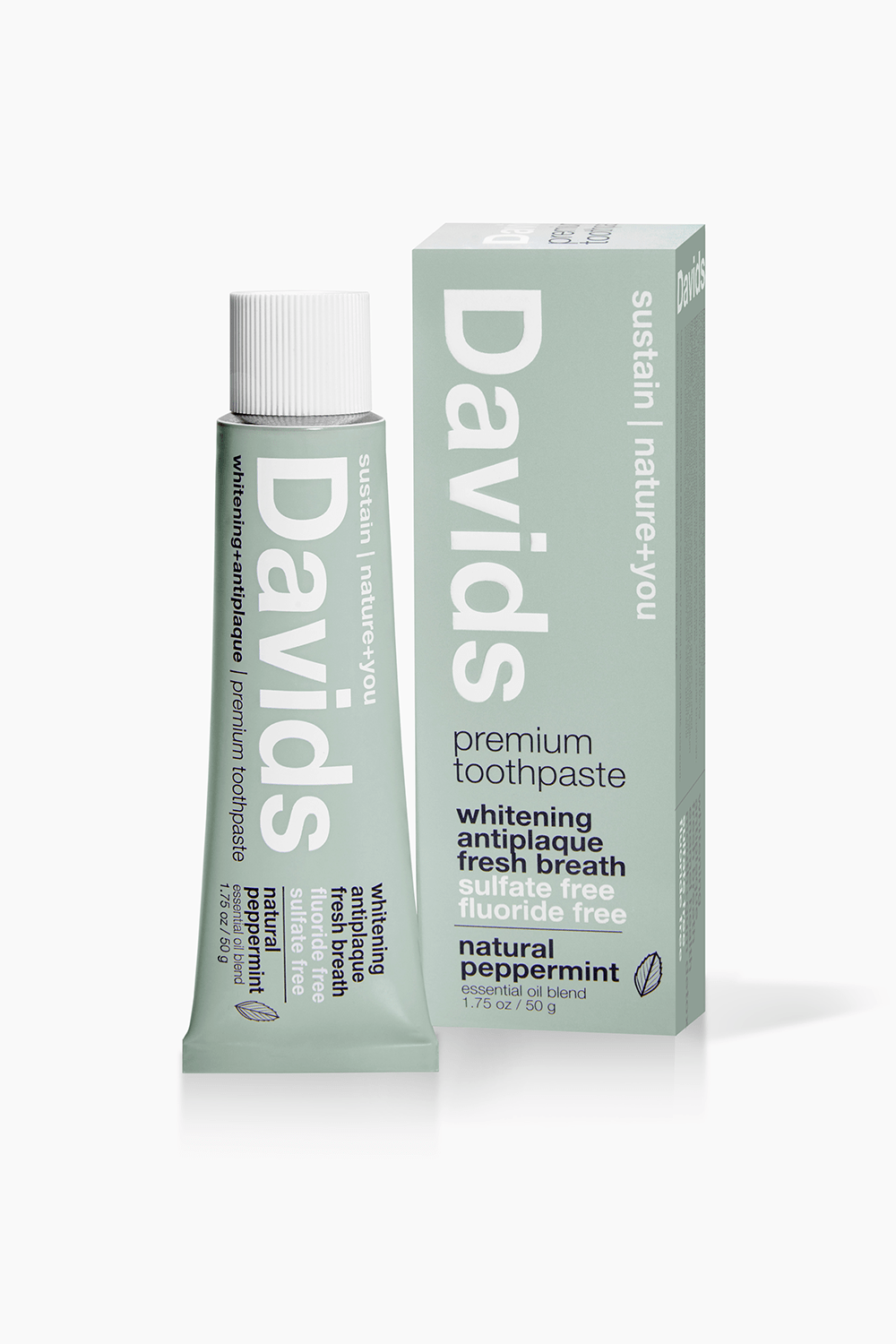 Davids Travel Size Premium Toothpaste Peppermint 1.75 oz