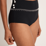 Marysia Salento bottom in black with coconut embroidery