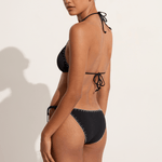 Marysia Sole bottom in black with coconut embroidery
