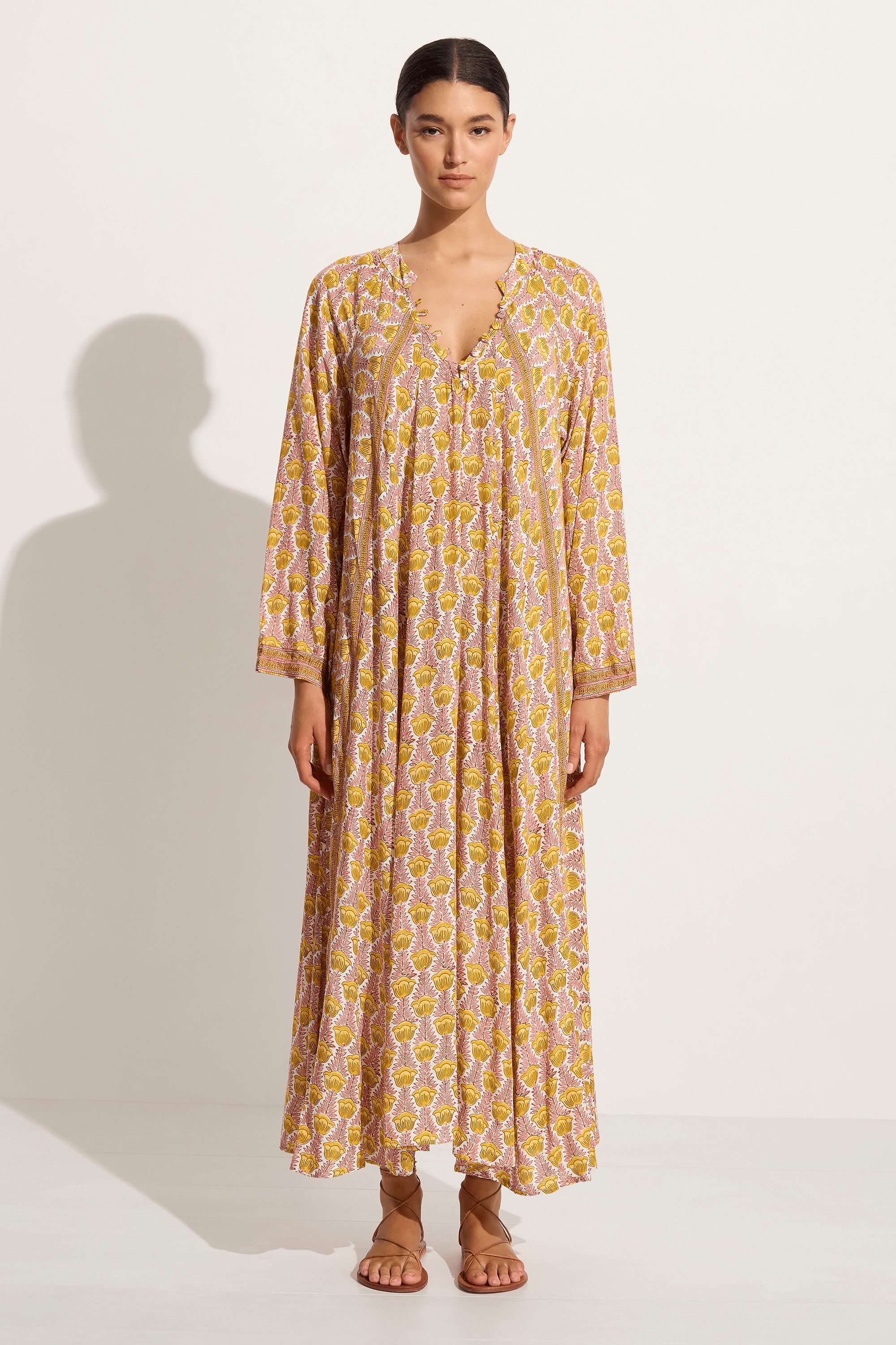 Natalie Martin Fiore maxi in Tulip print Bahamas pink