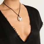 Annika Inez Sloping Pendant Necklace - Large Silver