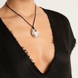 Annika Inez Sloping Pendant Necklace - Large Silver