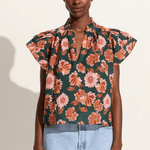 Birds of Paradis by Trovata Clover blouse in carnation print