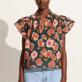 Birds of Paradis by Trovata Clover blouse in carnation print