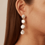 Chan Luu Four Tiered White Keshi Pearl Earrings