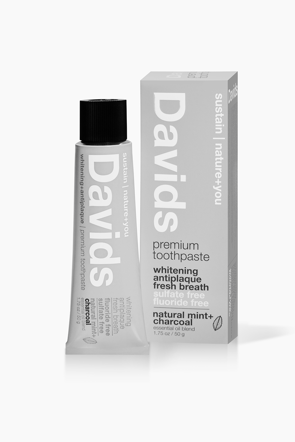 Davids Premium Toothpaste Charcoal & Peppermint 1.75 oz