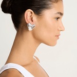 Annika Inez Voluptuous Heart Earrings - Large Silver