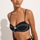 Marysia Saleno top in black with coconut embroidery