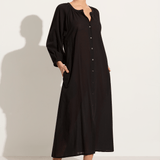 Mikoh Maracas button front long sleeve maxi dress in night
