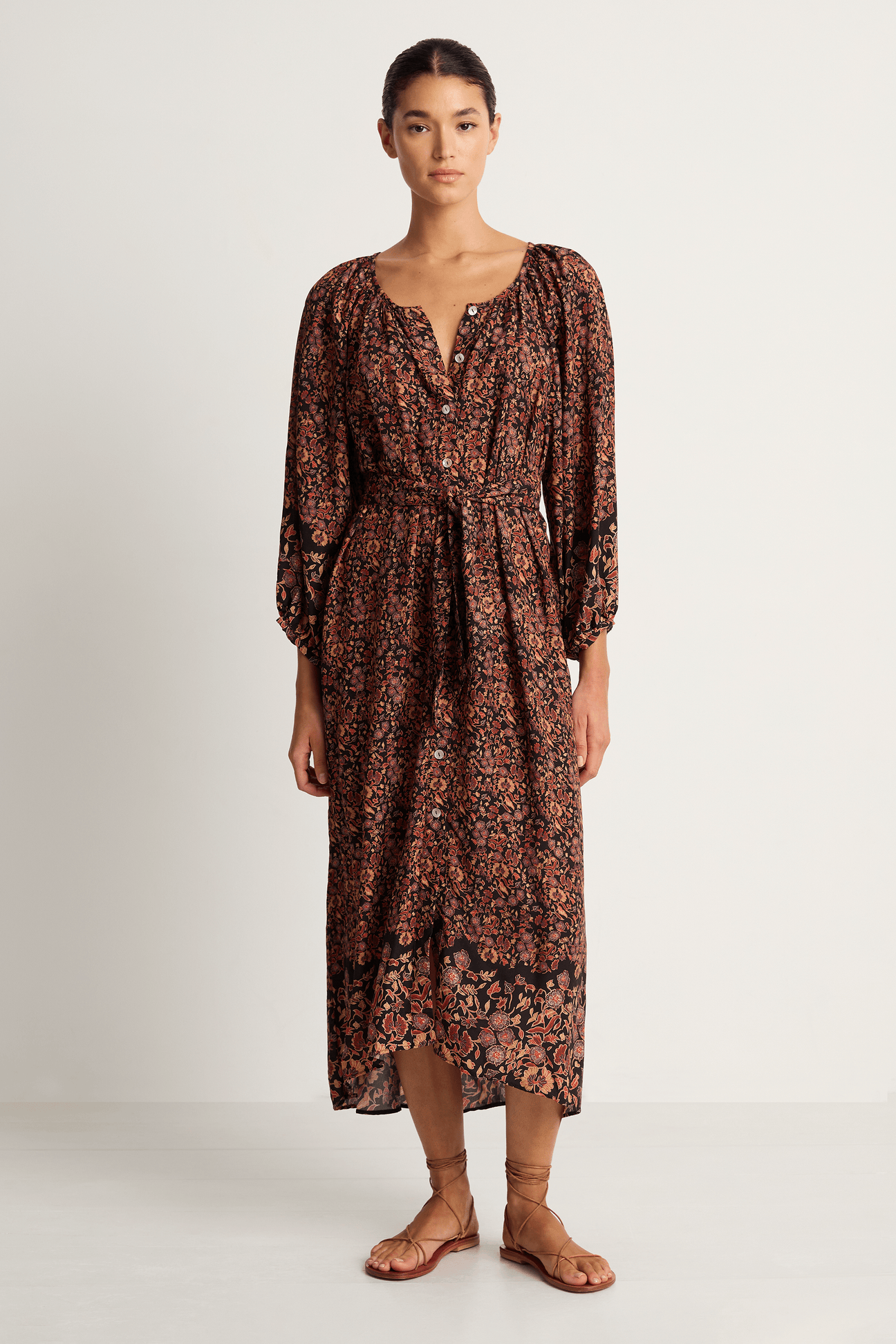 Natalie Martin Alex Midi Medallion Embroidery Black main image 1