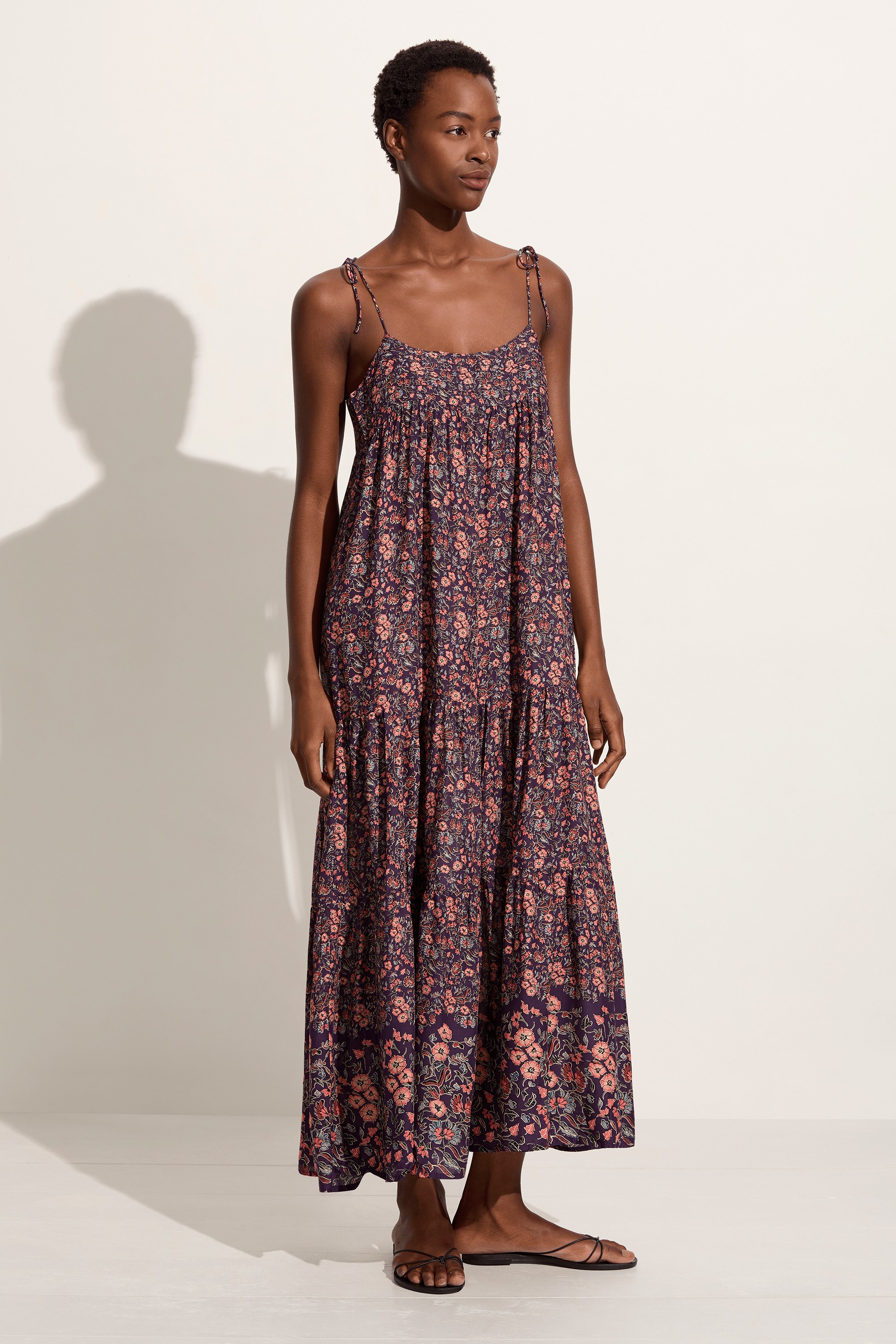 Natalie Martin Melanie dress in petite fleur aubergine SOLEIL BLUE
