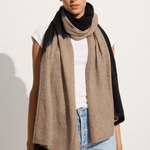Suzusan Cashmere knit shawl Boushi Shibori dot black / light coffee