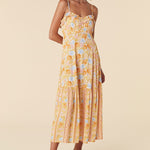 SPELL Enchanted wood strappy maxi dress in dandelion