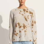 Suzusan Cashmere seamless pullover Long in ecru / light grey