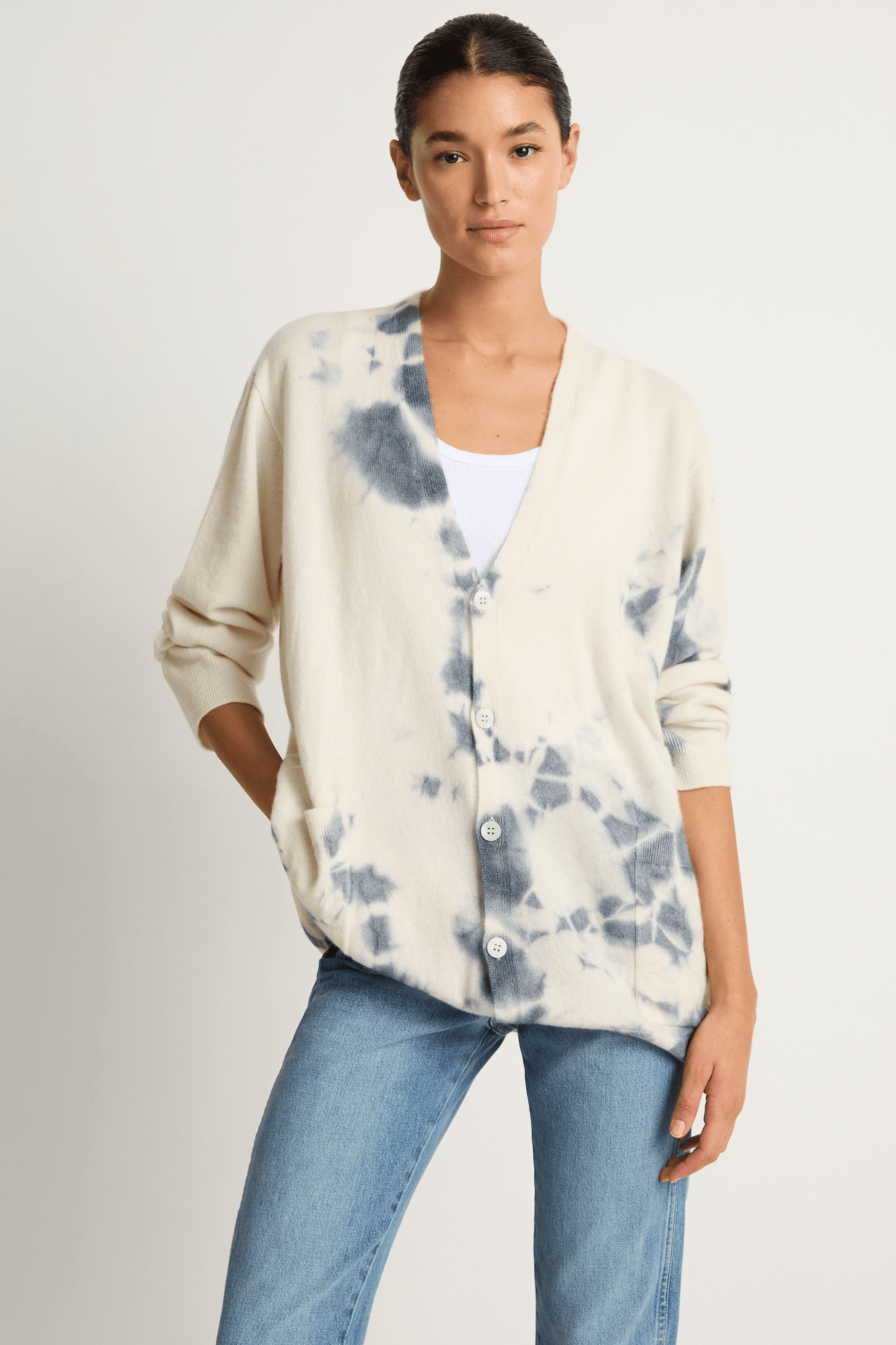 Suzusan Shibori Cashmere Cardigan