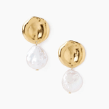 Chan Luu Two tiered white keshi pearl earrings