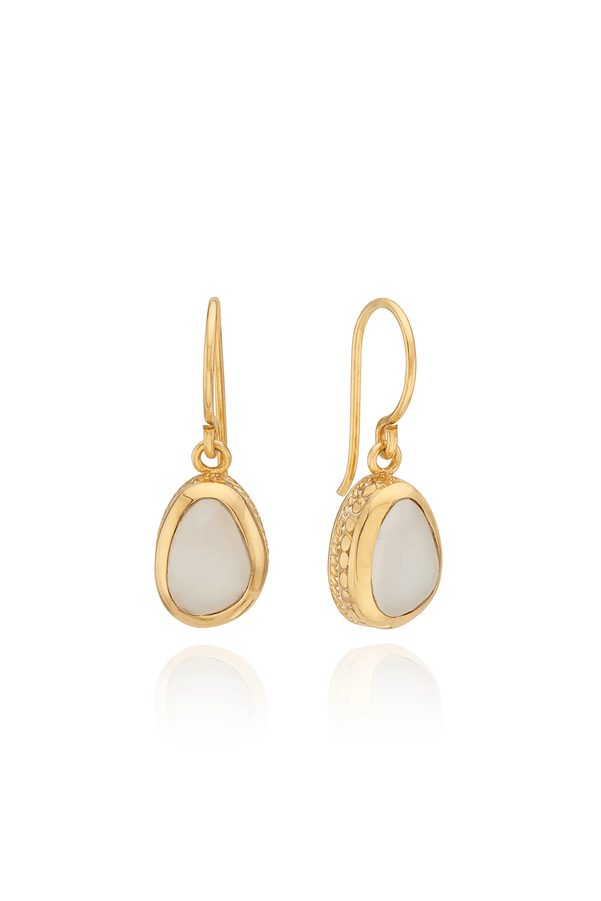 Anna Beck Moonstone asymmetrical drop earrings - gold/white moonstone