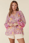 SPELL Hibiscus lane blouse in musk